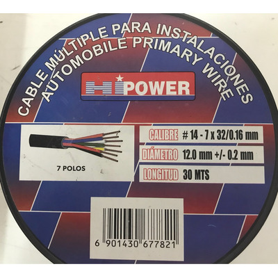 Cable de Instalación para Carros 7 Polos