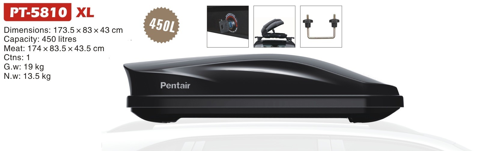 Caja Portaequipajes Pentair PT-5810XL 450 Litros